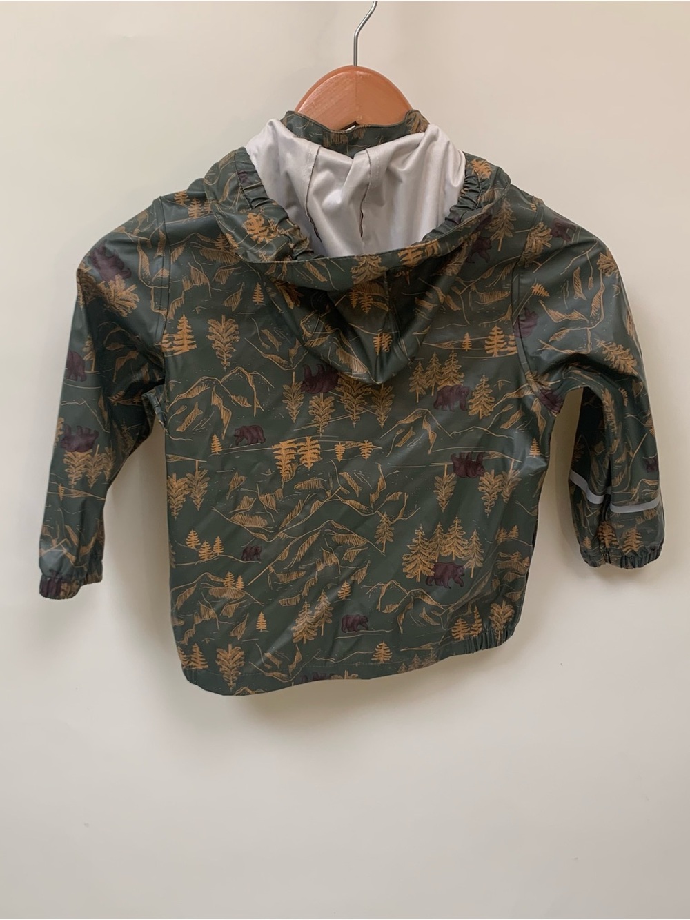 Mikk-line Forest Print Kids Rain Jacket - Green Danish Outdoors - Picture 3 of 15